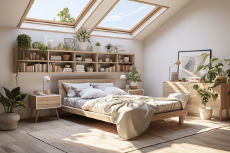 Transformation d'un garage en chambre avec aménagement moderne et chaleureux