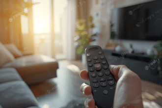 Bouton de réinitialisation de télécommande Free sur fond neutre