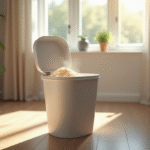 Poubelle de cuisine propre avec bicarbonate pour odeurs