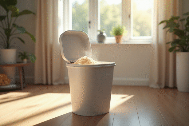 Poubelle de cuisine propre avec bicarbonate pour odeurs